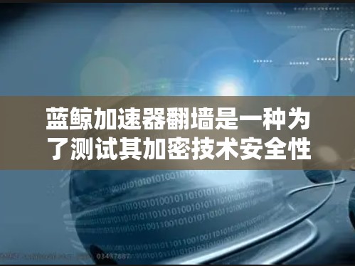 蓝鲸加速器翻墙是一种为了测试其加密技术安全性和稳定性而进行的操作。以下是对这一现象的详细分析 蓝鲸加速器翻墙是一种为了测试其加密技术安全性和稳定性而进行的操作。以下是对这一现象的详细分析