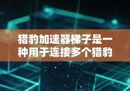 猎豹加速器梯子是一种用于连接多个猎豹加速器的装置,通过调整梯子的角度,可以改变加速器之间的距离和动力传递,从而优化跑步的距离和速度。以下是一步步的使用指南 猎豹加速器梯子是一种用于连接多个猎豹加速器的装置,通过调整梯子的角度,可以改变加速器之间的距离和动力传递,从而优化跑步的距离和速度。以下是一步步的使用指南