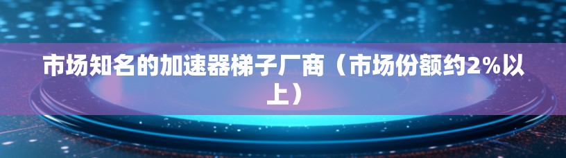 市场知名的加速器梯子厂商（市场份额约2%以上）
