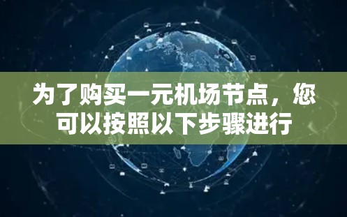 为了购买一元机场节点，您可以按照以下步骤进行