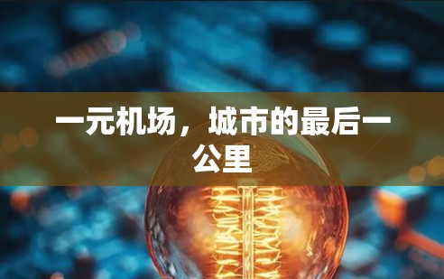 一元机场,城市的最后一公里 一元机场,城市的最后一公里