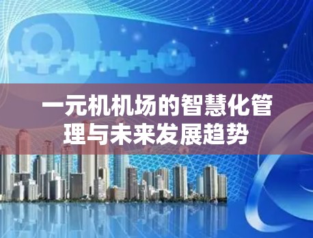 一元机机场的智慧化管理与未来发展趋势