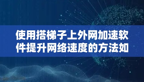 使用搭梯子上外网加速软件提升网络速度的方法如下