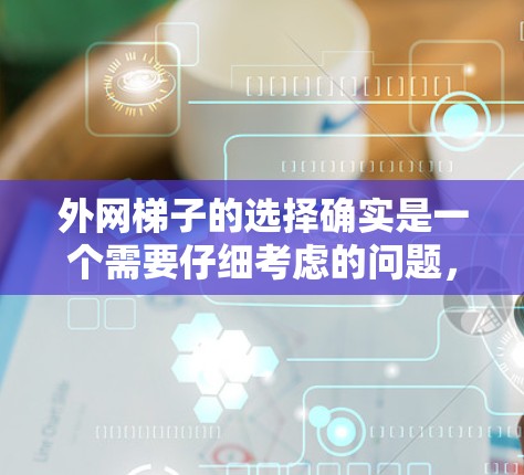 外网梯子的选择确实是一个需要仔细考虑的问题，因为它的适配性和安全性直接影响到外网设备的安全性和稳定性。以下是一些综合考虑的因素和建议，帮助您选择适合的外网梯子