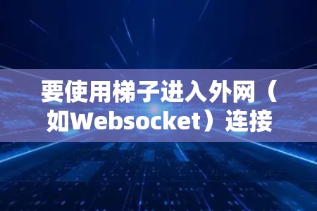 要使用梯子进入外网（如Websocket）连接到服务器，可以按照以下步骤操作