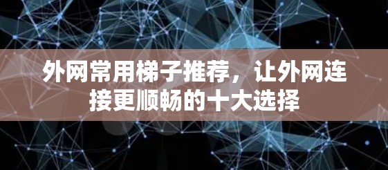 外网常用梯子推荐，让外网连接更顺畅的十大选择