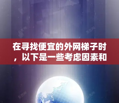 在寻找便宜的外网梯子时，以下是一些考虑因素和推荐方案